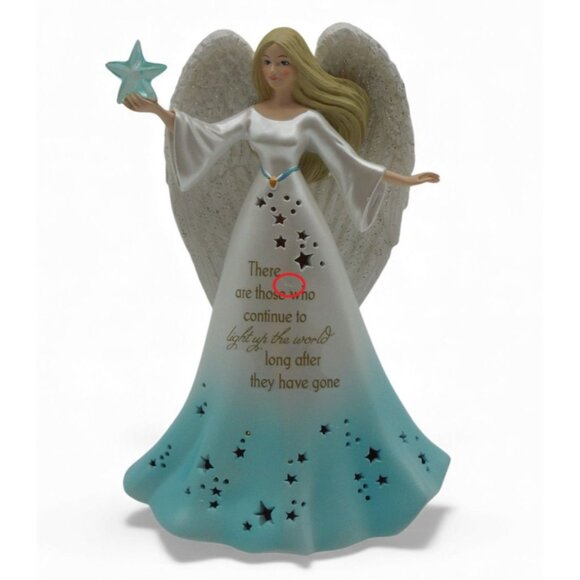 THOMAS KINKADE Light Of Love Angel Figurine with Illuminated Stars and Memorial - Picture 11 of 11